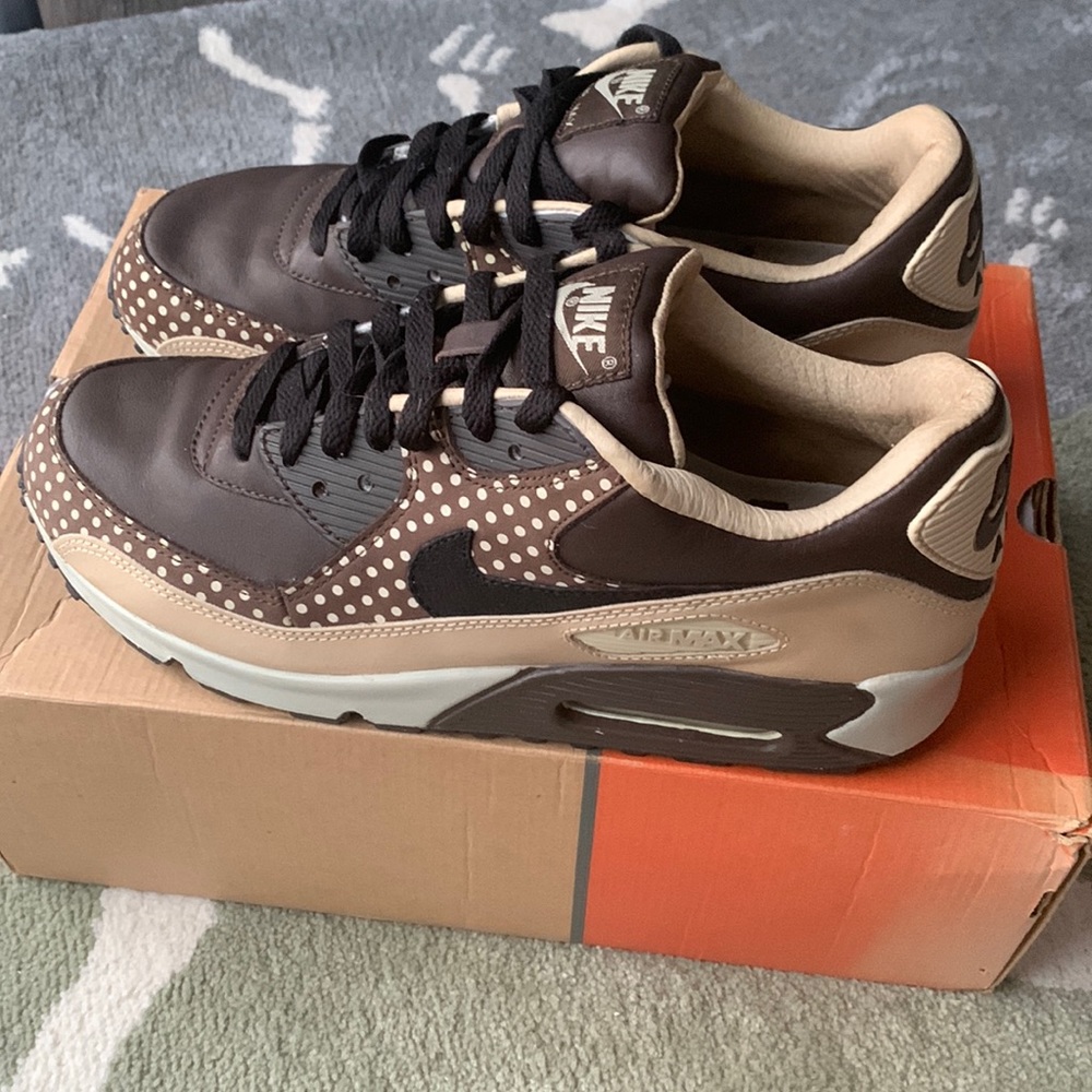 2005 NIKE AIR MAX 90 FOOTPATROL POLKA DOTS BROWN OFF WHITE ATMOS 1 313093-201 9 - Picture 8 of 15